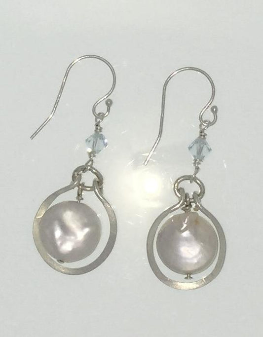Framed Coin Pearl Earrings