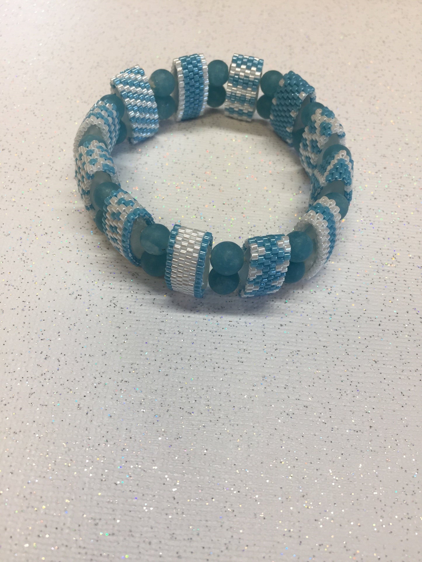 Aqua Beaded beads Bracelet