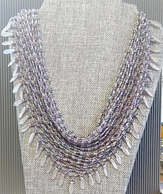 Beaded Scarf, purple/lavender