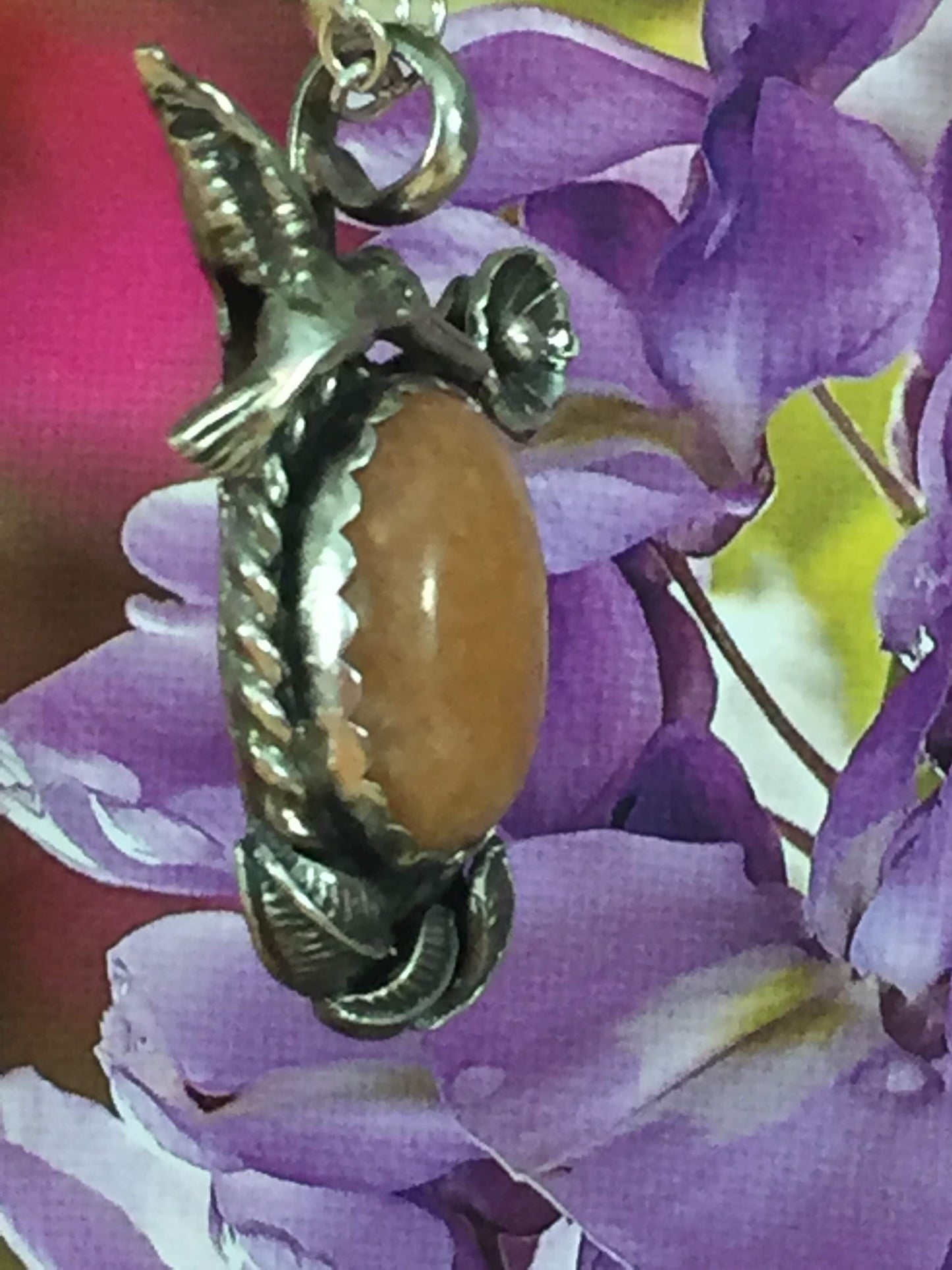 Hummingbird in the Leaves -Calcite