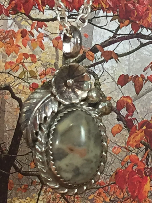 Leaf, Flowers and Raindrops - Agate