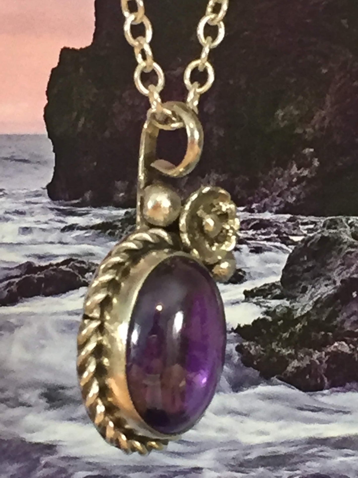 Raindrop & Flower - Amethyst -Cubic Zirconia