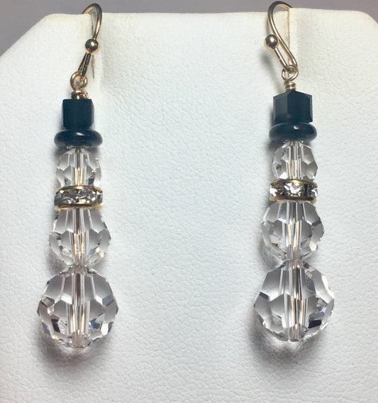 Crystal Snowman Earrings