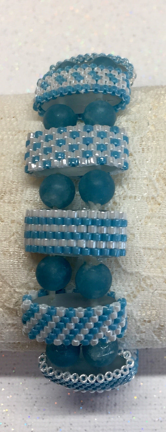 Aqua Beaded beads Bracelet