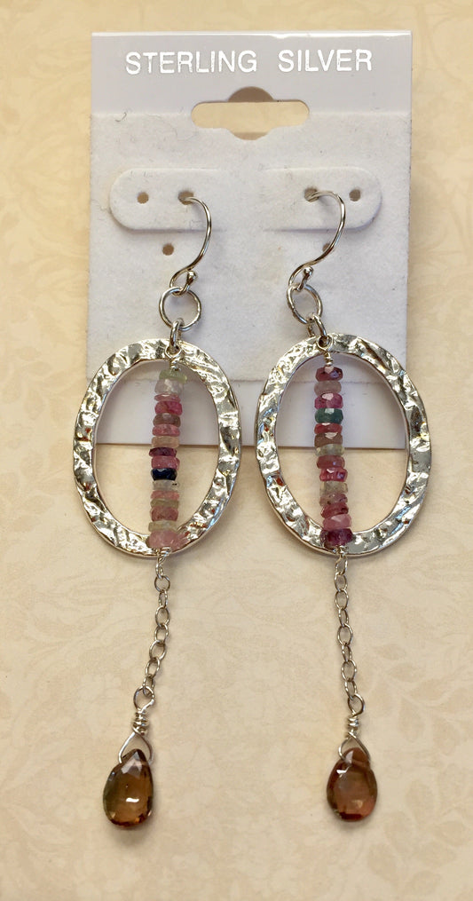Tourmaline-Sapphire earrings