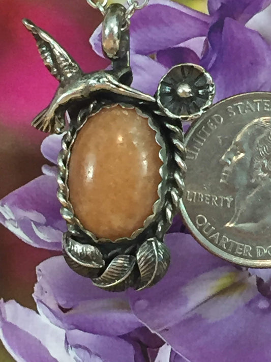 Hummingbird in the Leaves -Calcite