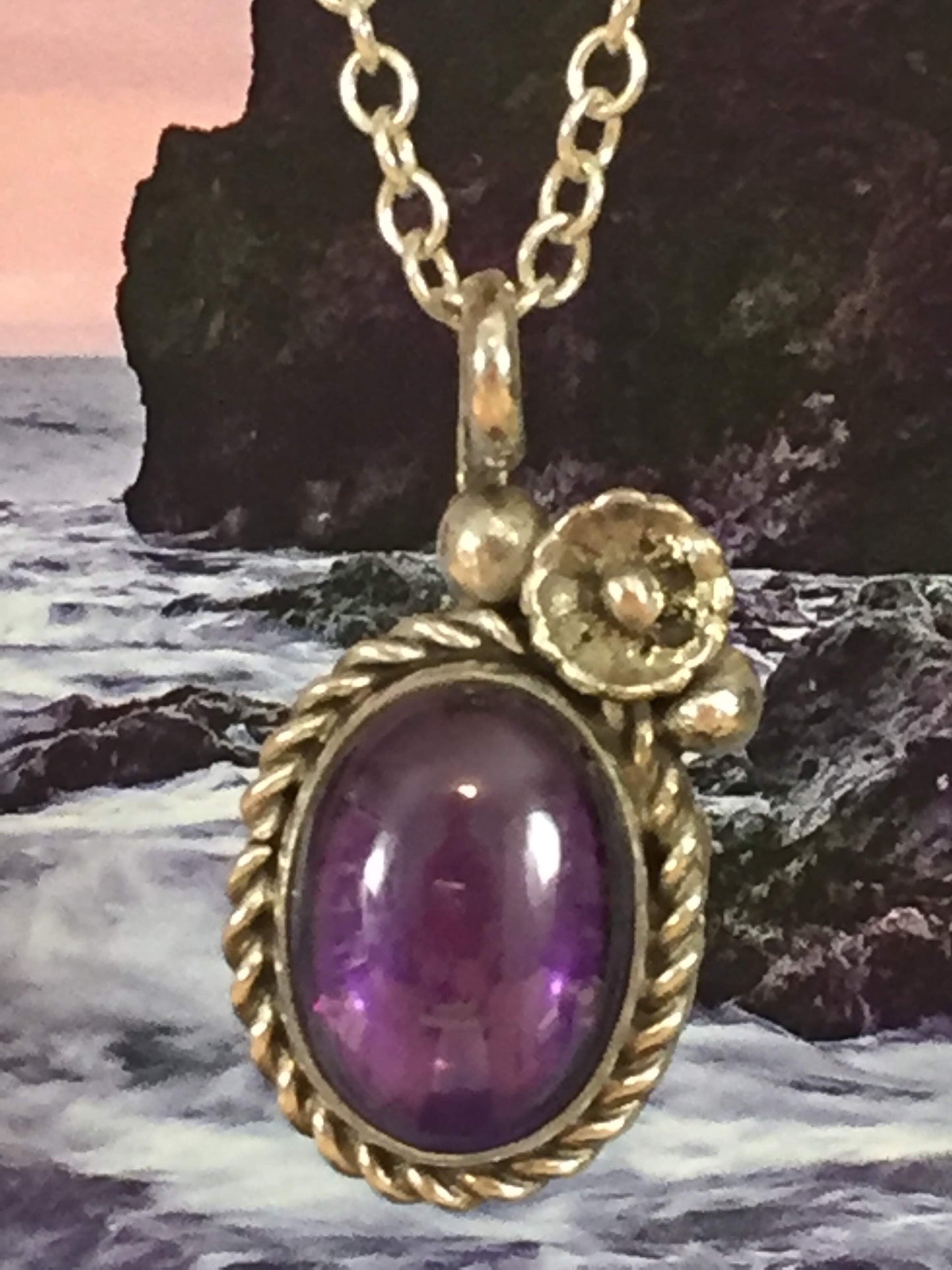 Raindrop & Flower - Amethyst -Cubic Zirconia