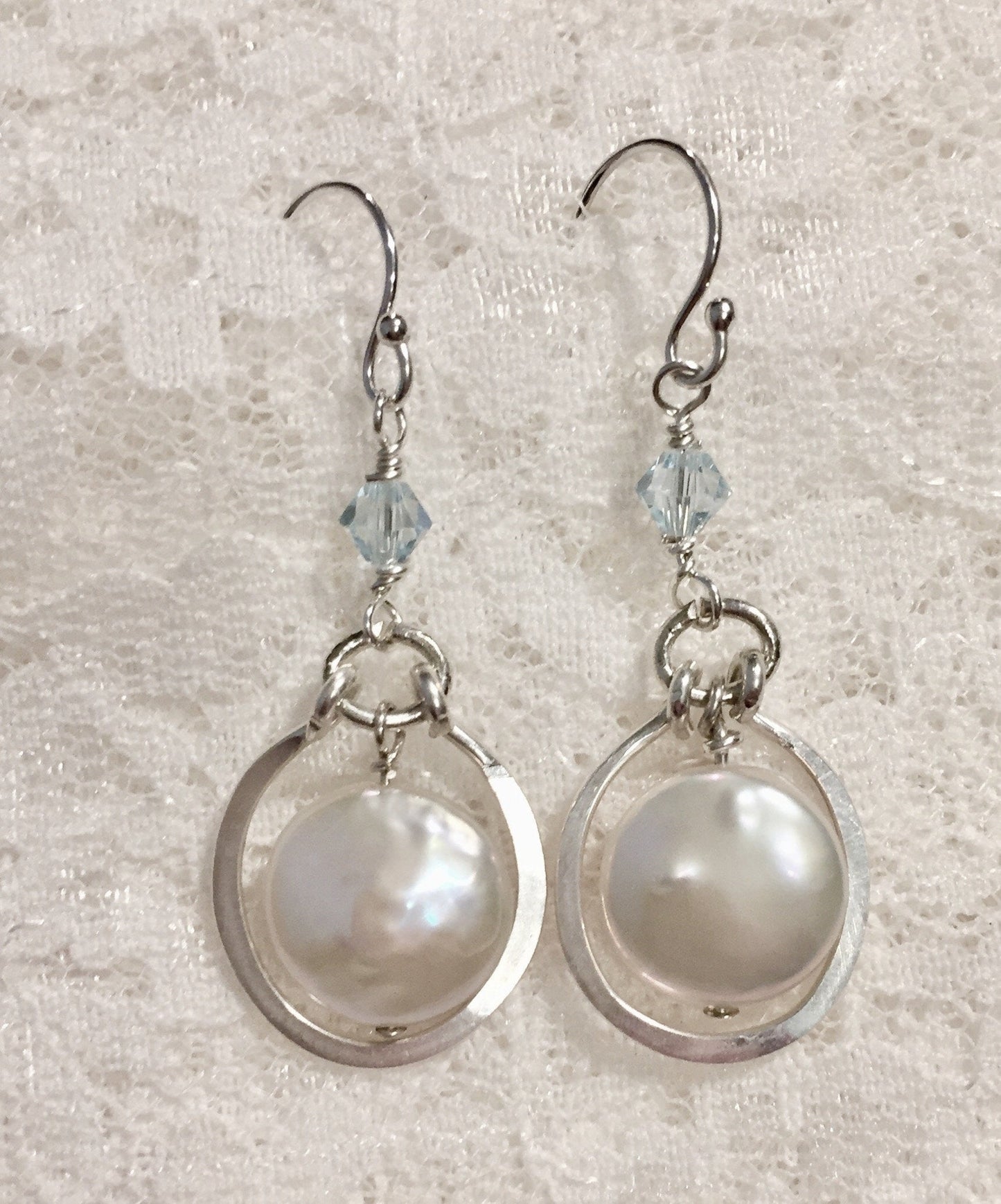 Framed Coin Pearl Earrings