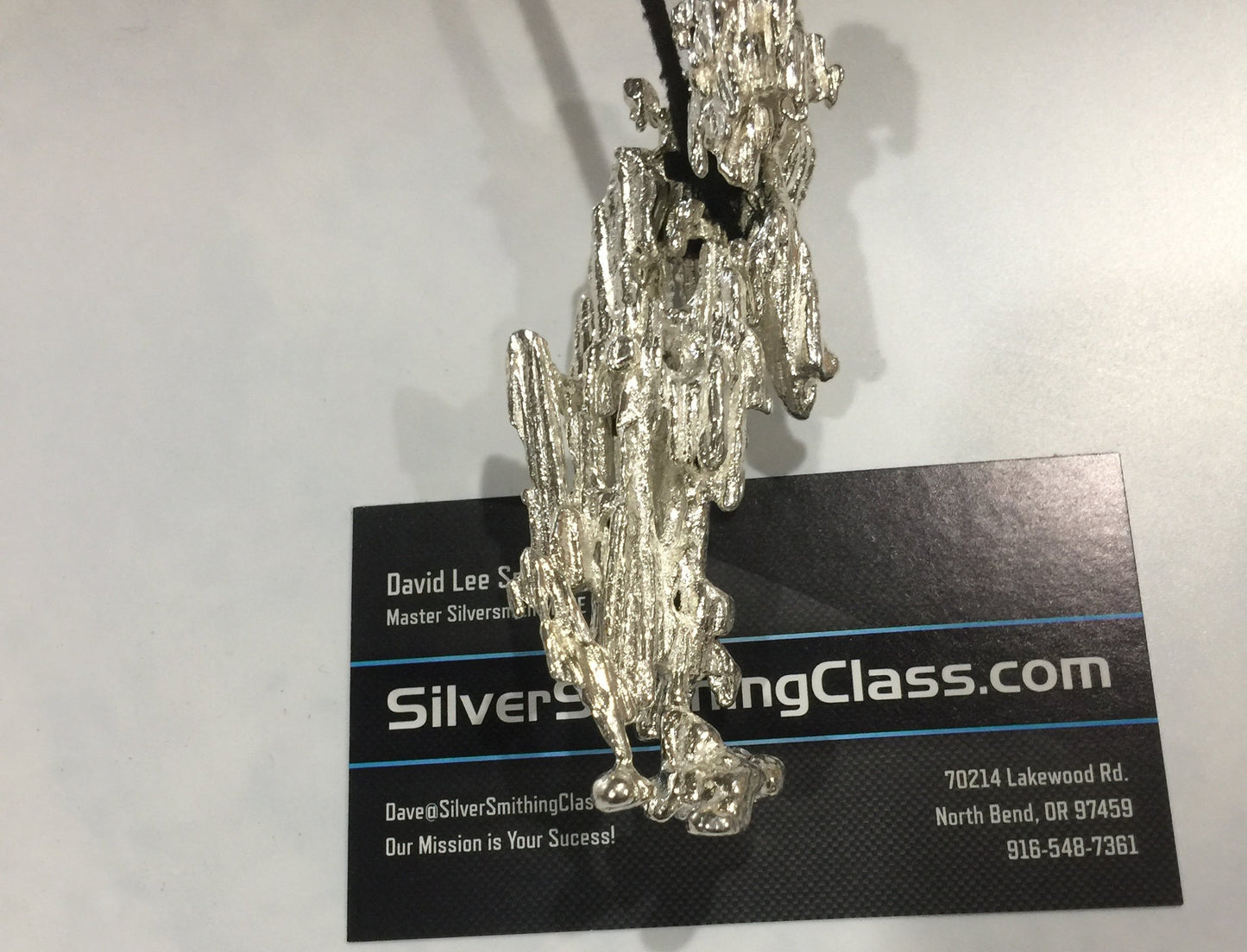 Pine Needle Casting .999 Silver Pendant