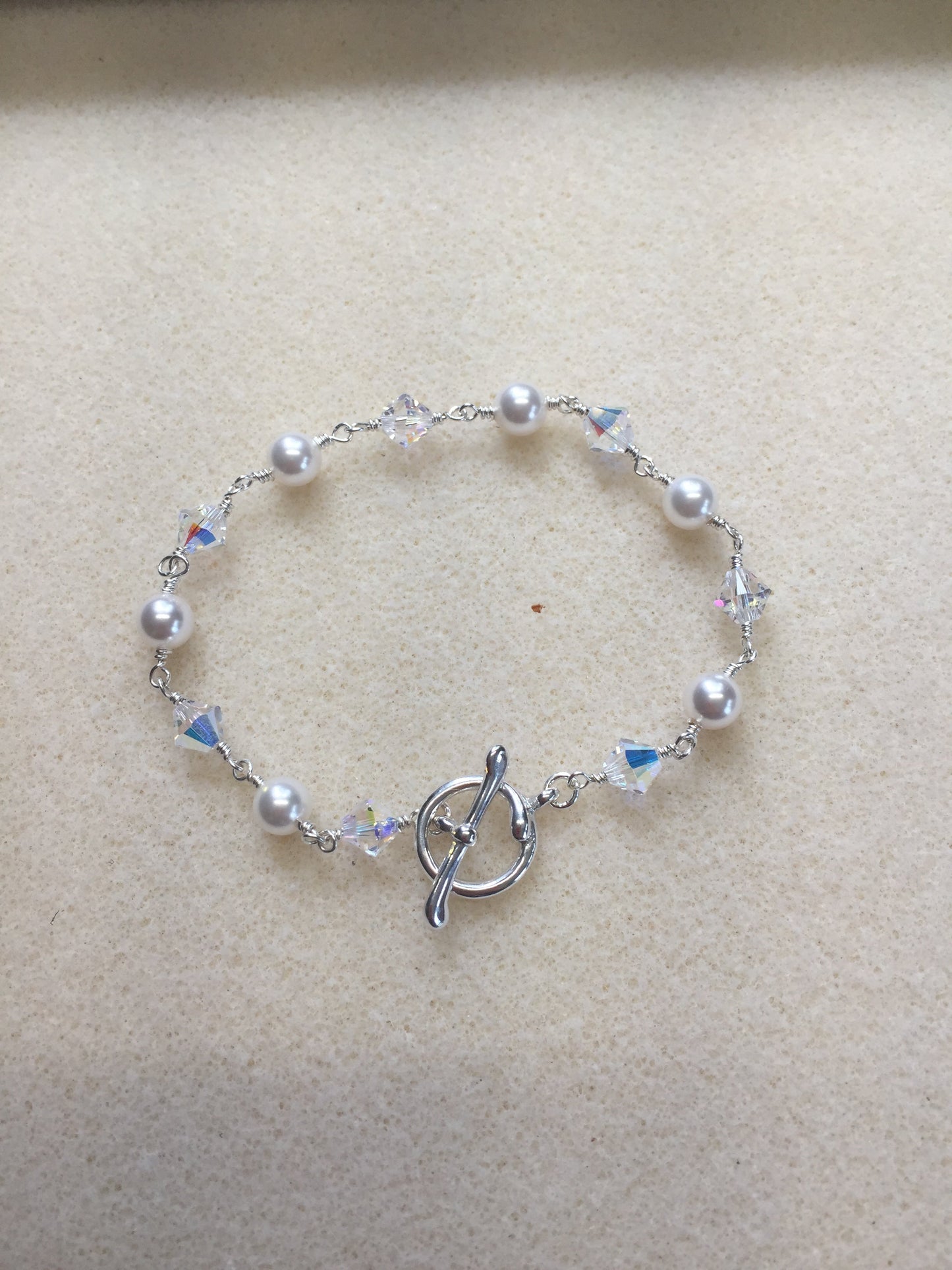 Swarovski Pearls & Crystals wire wrapped Bracelet
