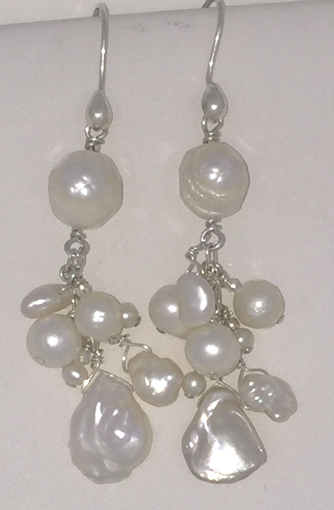 Crystal & Pearl Cluster Earrings