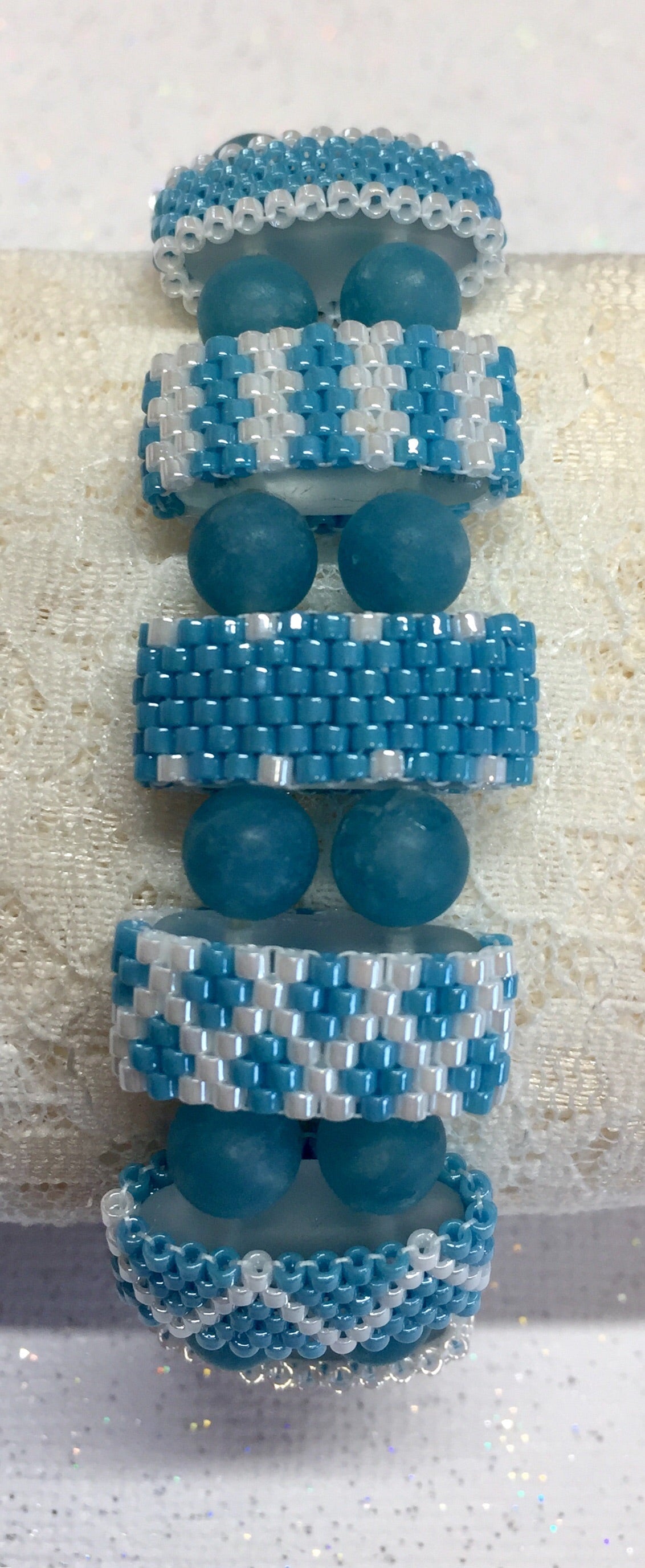 Aqua Beaded beads Bracelet