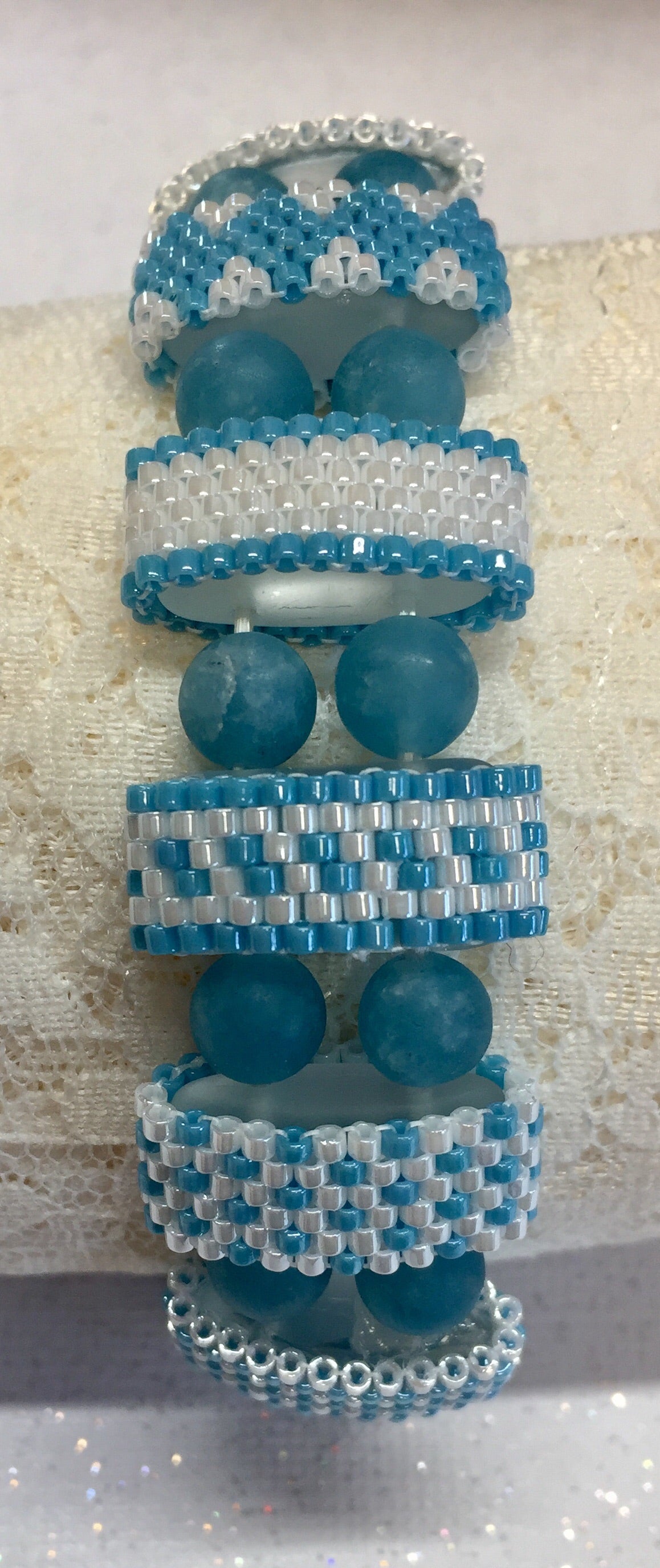 Aqua Beaded beads Bracelet